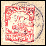 5508 MOHORO DOA 19 4 10 Zentrisch Auf Briefstück 7½ Heller Schiffszeichnung, Katalog: 32 BS - Deutsch-Ostafrika