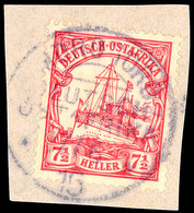5512 MOROGORO 1/6 15, Kriegdatum Klar Und Zentrisch Auf Briefstück 7½ Heller Schiffszeichnung, Katalog: 32 BS - Deutsch-Ostafrika