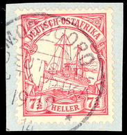 5514 MOROGORO 19/12 14, Kriegdatum Klar Und Fast Vollständig Auf Briefstück 7½ Heller Schiffszeichnung, Katalog: 32 BS - Afrique Orientale