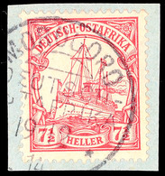 5514 MOROGORO 19/12 14, Kriegdatum Klar Und Fast Vollständig Auf Briefstück 7½ Heller Schiffszeichnung, Katalog: 32 BS - Deutsch-Ostafrika