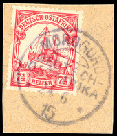 5515 MOROGORO 24/6 15, Kriegdatum Klar Und Zentrisch Auf Briefstück 7½ Heller Kaiseryacht, Katalog: 32 BS - Afrique Orientale