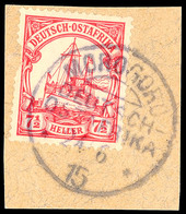 5515 MOROGORO 24/6 15, Kriegdatum Klar Und Zentrisch Auf Briefstück 7½ Heller Kaiseryacht, Katalog: 32 BS - Africa Orientale Tedesca