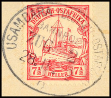 5556 USAMBARA (DEUTSCH-OSTAFRIKA) BAHNPOST ZUG 2 B 28.11.12, Klar Auf Briefstück 7½ H. Kaiseryacht, Katalog: 32 BS - Afrique Orientale