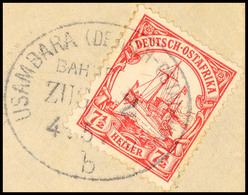 5557 USAMBARA (DEUTSCH-OSTAFRIKA) BAHNPOST ZUG 2 B 4.5.10, Klar Auf Briefstück 7½ H. Schiffszeichnung, Katalog: 32 BS - Afrique Orientale