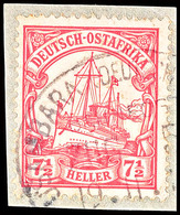5563 USUMBARA BAHNPOST ZUG 5 19 11 ?, Teilstempel Auf Briefstück 7 ½ Heller Kaiseryacht, Katalog: 32 BS - Afrique Orientale