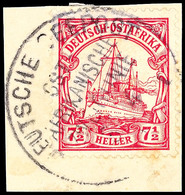 5576 DEUTSCHE SEEPOST OST-AFRIKANISCHE ZWEIGLINIE I 3/4 1? Klar Und Zentrisch Auf Briefstück 7½ Heller Kaiseryacht, Kata - German East Africa