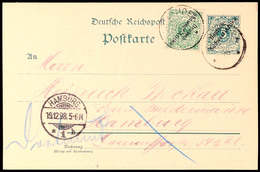 5588 5 Pf. Krone/Adler Als Zusatzfrankatur Auf GA-Karte 5 Pf. Krone/Adler, Je Aufdruck In 3 Worten, Von WINDHOEK 26/10 9 - Sud-Ouest Africain Allemand