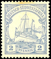 5601 2 Pfg Kaiseryacht Probedruck (dunkel)graublau Ungebraucht Mit Originalgummi, Ein Brauner Fleck Rückseitig Oben Im F - Deutsch-Südwestafrika