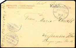 5642 KALKFONTEIN, L1 Mit Wanderstempel 31/8 06 (Arge Type 2) Auf Feldpostkarte Nach Weißensee B. Berlin Mit Ank.Stempel  - Africa Tedesca Del Sud-Ovest