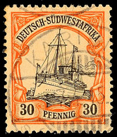 5644 KARIBIB 7.4.15, Kriegsdatum Klar Auf 30 Pf. Schiffszeichnung, Katalog: 28 O - Sud-Ouest Africain Allemand