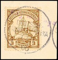 5661 OTJIWARANGO, Wanderstempel Auf 3 Pfg, Vom 1.11.06, Pracht, Katalog: 11 O - Deutsch-Südwestafrika