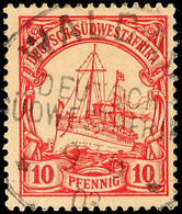 5673 WALDAU,kpl. Stempel Vom 9.6.03 Auf 10 Pfg, Kabinett, Katalog: 13 O - Deutsch-Südwestafrika