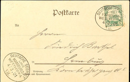 5701 DEUTSCHE SEEPOST LINIE HAMBURG-WESTAFRIKA 4/3.01 VII, Klar Auf Postkarte Mit 5 Pf. Kaiseryacht Nach Hamburg, Katalo - German South West Africa