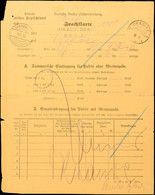 5711 1913, Unfrankierte Frachtkarte - Aushilfsweise Als Briefkarte Verwendet, Abgeschlagen Ist Der Datumbrückenstempel " - German South West Africa