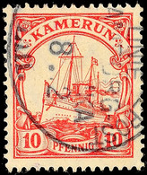 5796 DEUTSCHE SEEPOST LINIE HAMBURG-WESTAFRIKA LIII ?/8.12, Teilstempel Auf 10 Pf. Kaiseryacht, Katalog: 22 O - Kamerun