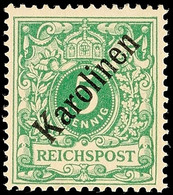 5803 5 Pfg. Diagonaler Aufdruck, Ungebraucht, Sign. W. Engel Und Bartels, Mi. 750.-, Katalog: 2I * - Karolinen