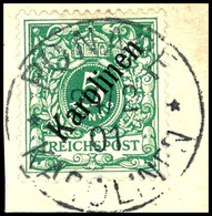 5804 5 Pfg. Mit Diagonalem Aufdruck "PONAPE 24/2 01" Auf Briefstück, Tadellos, Doppelt Signiert Bothe BPP, MI. 750,-, Ka - Carolines