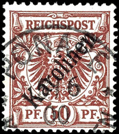 5823 50 Pf Diagonalaufdruck Tadellos Zentrich Gestempelt "PONAPE 5/6 00" Dopp. Tiefst Gepr. Bothe BPP, Mi. 1800,--, Kata - Carolines