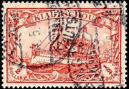 5867 1/2 Dollar Kaiseryacht Rot Tadellos Gestempelt, Mi. 80.-, Katalog: 34IA O - Kiautschou