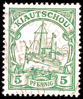 5890 MARINE-SCHIFFSPOST No. 43, Teilstempel Auf 5 Pf. Kaiseryacht, Katalog: 6 O - Kiauchau