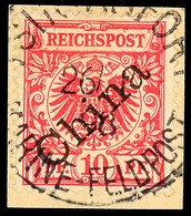 5892 TSINTANFORT MARINE-FELDPOST 26/1 98 Auf Briefstück China 10 Pf. Krone/Adler Diagonaler Aufdruck, Katalog: V3I BS - Kiauchau