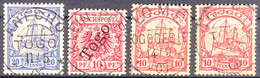 6000 ANECHO 11 5 06, KLEIN-POPO 2 8 99, LOME 14 9 03 (Arge Type 1) Und TOKPLI 25 6 09, Je Zentrisch Auf 10 Pf. Krone/Adl - Togo