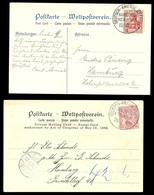 6039 1901/07, DASP HAMBURG NEW-YORK A Und E, 2 Klare Abschläge Auf 2 Postkarten Vom 26.7. Bzw. 18.10. Nach Deutschland   - Altri & Non Classificati