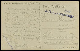 6055 (MSP Nr. 137), Feldpost-Sonderstempel "....Feldpost S.M.S. Mecklenburg" Auf Karte Vom 27.12.14  BF - Other & Unclassified