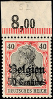 6058 50 C. A. 40 Pfg Friedensdruck Vom Oberrand, Marke Postfrisch Im Rand Falz, Gepr. Hey BPP, Katalog: 5IPOR **/* - Other & Unclassified