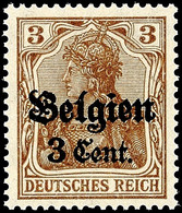 6063 3 Cent Auf 3 Pfg Germania, A-Farbe, Type II, Tadellos Postfrisch, Gepr. Hey BPP, Mi. 130.-, Katalog: 11aII ** - Sonstige & Ohne Zuordnung