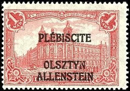 6173 1 M. Deutsches Reich Mit Aufdruckfehler " 'S' In 'PLEBISCITE' Links Oben Ausgebrochen" (Feld 10), Tadellos Ungebrau - Sonstige & Ohne Zuordnung