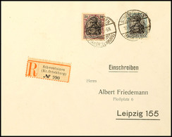 6180 50 Und 75 Pfg. Auf überfranktierem R-Brief Von "SCHWENTAINEN 10.6.20" Nach Leipzig Mit Ankunftsstempel, Katalog: 22 - Sonstige & Ohne Zuordnung