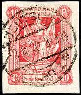 6184 10 Pfg Sarg-Ausgabe, X-Papier, Abart "ungezähnt", Tadellos Gestempelt "DEUTSCH EYLAU 1e 2.8.20", Bestens Gepr. Prof - Autres & Non Classés