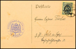 6235 1,25 M. Mit Kopf Stehendem Aufdruck Als Portogerechte Einzelfrankatur Auf Postkarte Aus OPPELN 7.1.22 Nach Oels, Et - Altri & Non Classificati