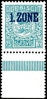 6249 75 Ö. Mit Blauem Aufdruck Mit Plattenfehler II " 'E' Von 'SLESVIG' Unten Gebrochen" Mit Unterrand, Tadellos Postfri - Other & Unclassified