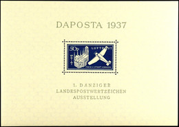 6422 Daposta-Flugpost-Block Mit Plattenfehler "7 In 1937 Gebrochen",4 Postfrische Kabinettstücke, 200.-, Katalog: Bl.2bI - Other & Unclassified