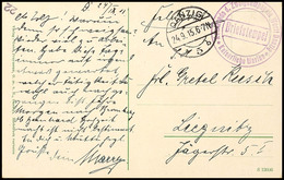 6485 1915, Color-Ansichtskarte "Danzig Langgasse" Als Feldpostkarte Mit Aufgabestempel "DANZIG 5 B 24.9.15" Nebst Viol.  - Altri & Non Classificati