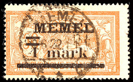 6501 1 M Auf 50 C Abstand Zwischen 1 Und Mark Weit, Tadellos Gestempelt, Mi. 280.-, Katalog: 26yI O - Memel (Klaïpeda) 1923