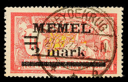 6502 2 M Auf 1 Fr. In Abstandstype I Tadellos Gestempelt, Mi. 100.-, Katalog: 28yI O - Memel (Klaïpeda) 1923