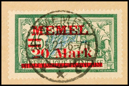 6508 20 M Auf 45 C Tadellos Auf Briefstück In Type Ia, Gepr. Ing. Becker, Mi. 120.-, Katalog: 39IPFIa BS - Memel (Klaïpeda) 1923