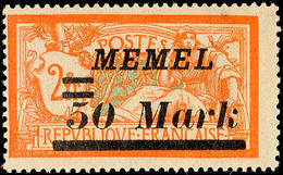 6515 50 M Auf 2 Fr. In Abstandstype II Tadellos Postfrisch, Mi. 220.-, Katalog: 97II ** - Memel (Klaïpeda) 1923