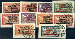 6516 40 Pfg. - 9 M. Flugpost, Einheitlich Gest. "MEMEL 16.11.22" Auf Briefstücken, Signiert D. Petersen BPP, Mi. 200.-,  - Memel (Klaïpeda) 1923