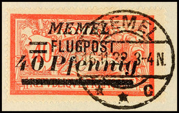 6518 40 Pfennig Auf 40 Cent, Aufdruckfehler IV, Tadellos Gestempelt, Gepr. Dr. Petersen BPP, Mi. 140.-, Katalog: 98IV BS - Memel (Klaïpeda) 1923