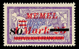 6520 80 Auf 1,25 M Auf 60 C Mit Aufdruckfehler II Tadellos Postfrisch, Mi. 80.-, Katalog: 120II ** - Memelgebiet 1923