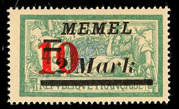 6522 10 Auf 2 M Auf 45 C Mit Abstandstype IV Tadellos Postfrisch, Mi. 70.-, Katalog: 121IV ** - Memel (Klaïpeda) 1923