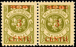 6528 3 C Auf 300 M Waag. Typenpaar Tadellos Ungebraucht, Mi. 54.-, Katalog: 168W4 * - Memel (Klaipeda) 1923