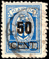 6551 50 C. Auf 200 Mark Mit Aufdruckfehler II "enger Abstand Zwischen 50 Und Cent", Tadellos Gestempelt, Bestens Gepr. H - Memel (Klaipeda) 1923