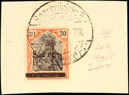 6601 30 Pfg. Germania Auf X-Papier Mit Aufdrucktype I Auf Kabinett-Briefstück, Signiert A. Burger BPP, Katalog: 10xIII B - Other & Unclassified