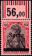 6613 80 Pf Germania Sarre Tadellos Ungebraucht Mit Sauberem Falzrest, Gepr. Burger BPP, Mi. 240,--, Katalog: 16I * - Sonstige & Ohne Zuordnung