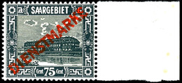 6939 75 C. Landschaften, Aufdruckfehler: "MA Gebrochen", Rechtes Randstück (Rand Fleckig), Postfrisch, Gepr. Hoffmann BP - Other & Unclassified